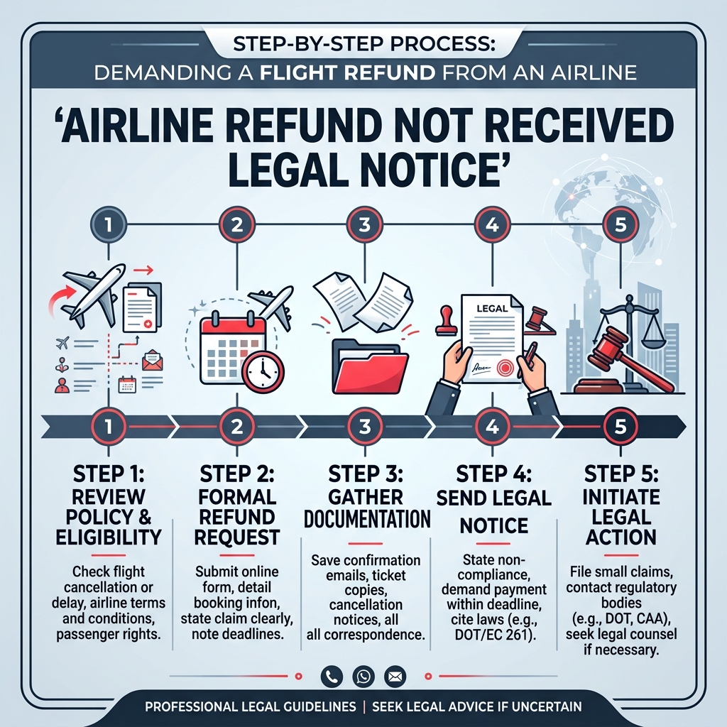 Airline Refund Not Received Legal Notice Infographic