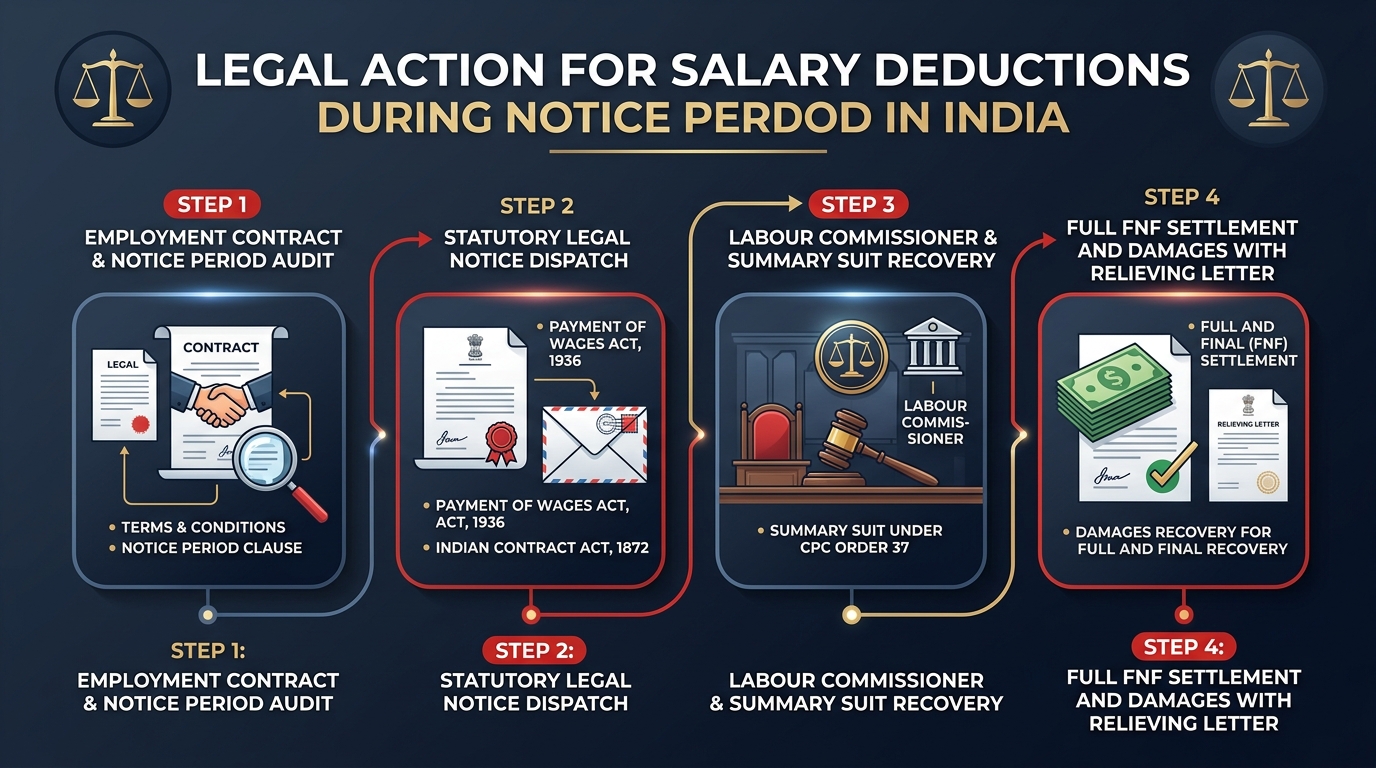 Infographic: Step-by-Step Legal Process for Salary Deducted During Notice Period in India